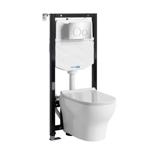 Унитаз подвесной WasserKRAFT 10TLT.010.ME.CH02.H001 с инсталляцией и кнопкой, белый от магазина Vanna-Vanna.ru!