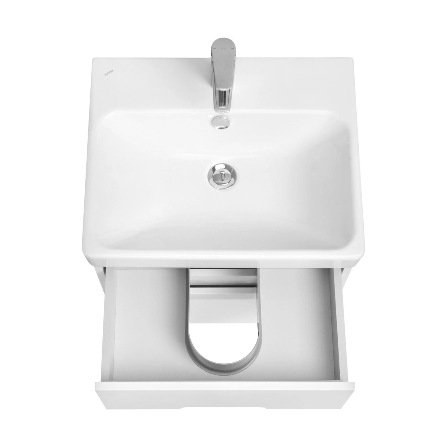 Тумба Aquaton Оливия 55 с раковиной Адриана 55 подвесная, 2 ящика, белый матовый от магазина Vanna-Vanna.ru!