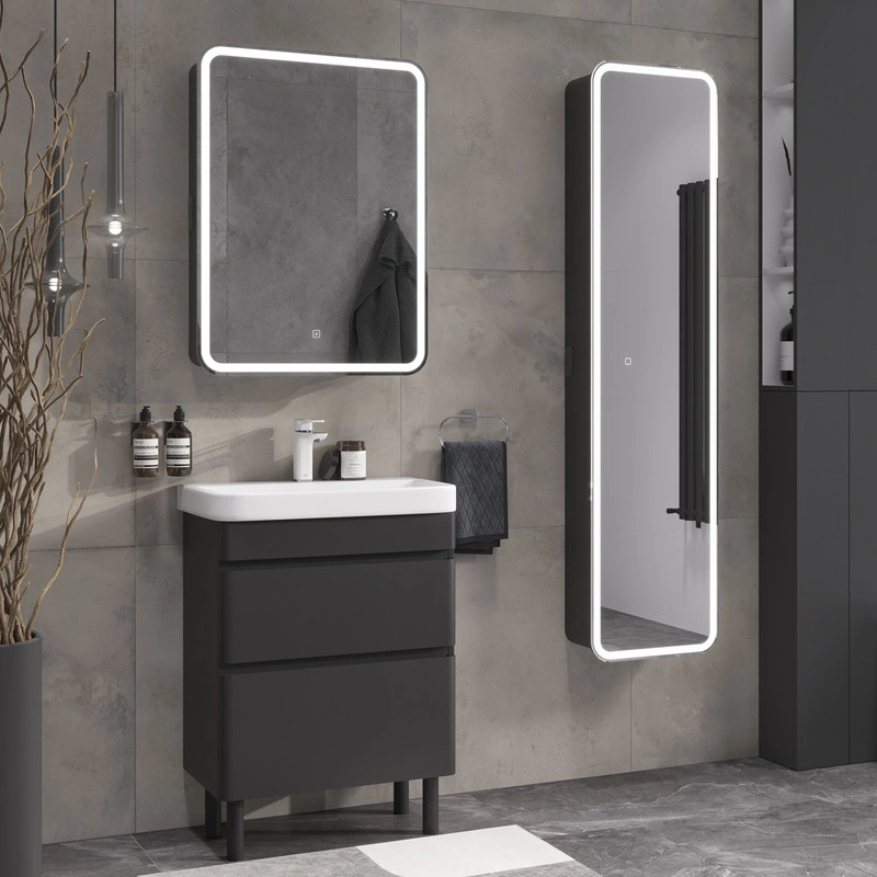 Тумба EQUIL Eltoro с раковиной Nice 70 напольная, 2 ящика, черный софт от магазина Vanna-Vanna.ru!