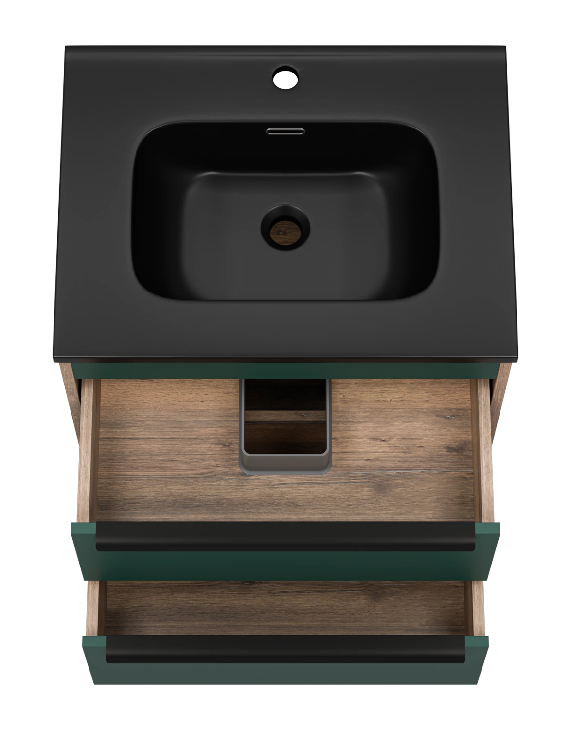Тумба с раковиной Brevita Greenwood 60 подвесная, зеленый/дуб Галифакс