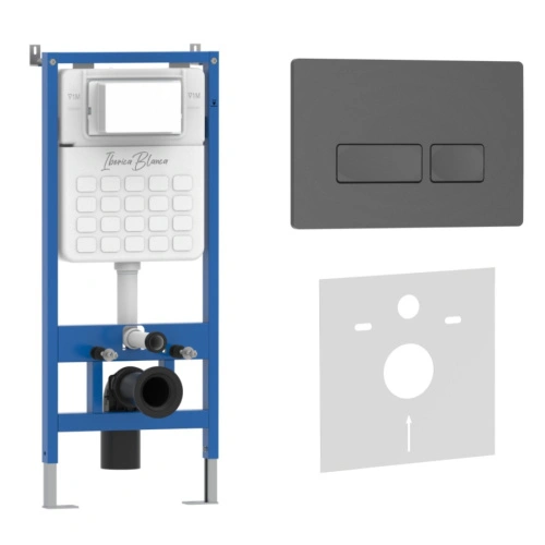 Комплект 2в1 IBERICA BLANCA инсталляция SILENCIO, кнопка смыва ESTI-R серый матовый (IB001.218) от магазина Vanna-Vanna.ru!