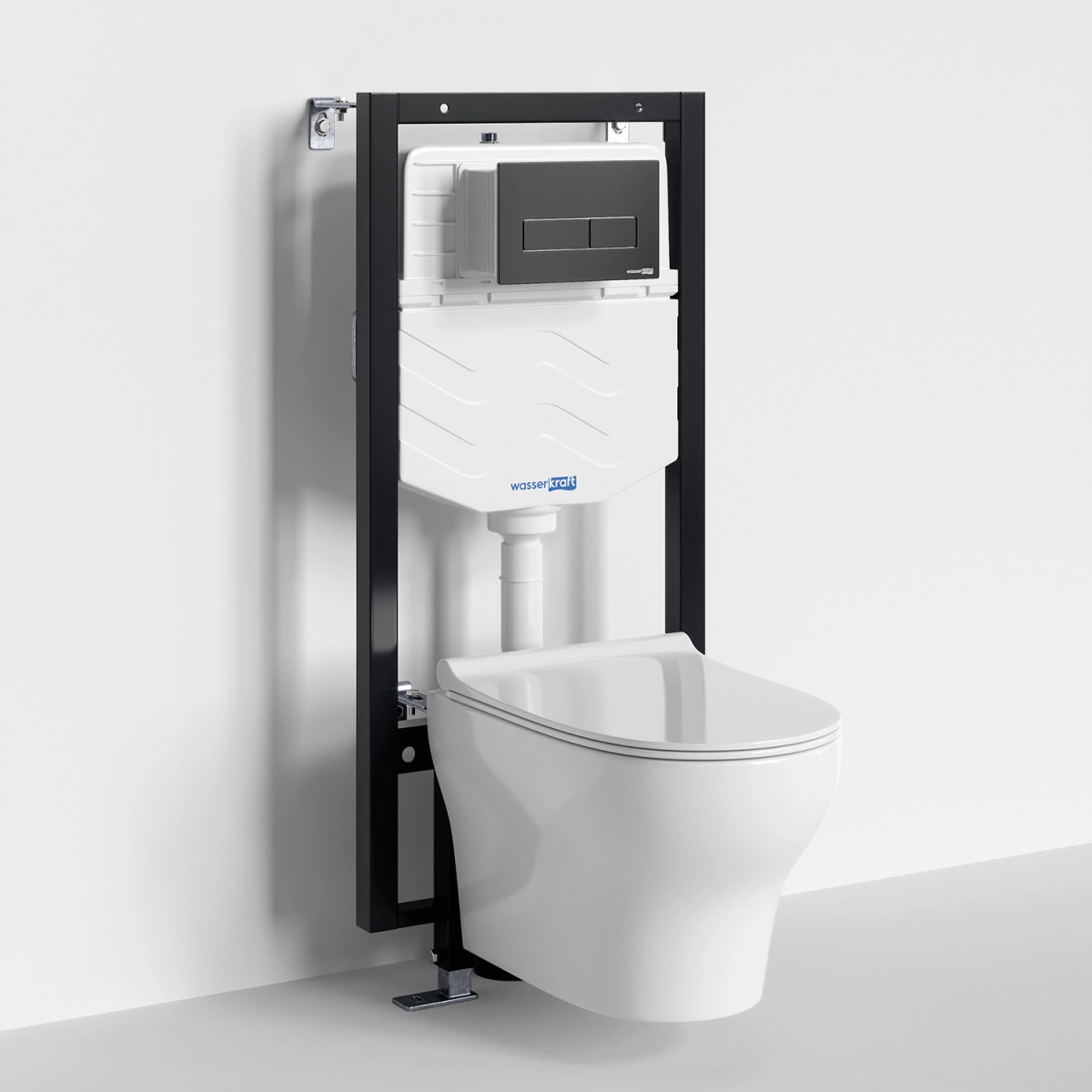 Унитаз подвесной WasserKRAFT 56TLT.010.ME.MB03.H001 с инсталляцией и кнопкой, белый от магазина Vanna-Vanna.ru!