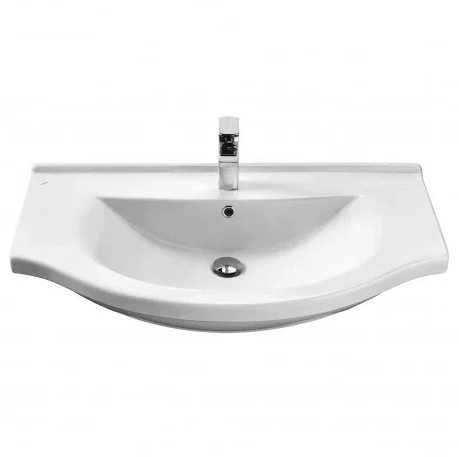 Тумба напольная Stella Polar Кармела 100 с раковиной Эльбрус 100, 2 ящ, 4 двери, Люкс белое серебро от магазина Vanna-Vanna.ru!