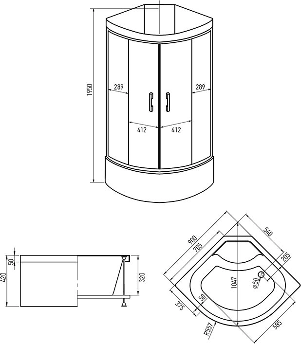 Душевая кабина Erlit ER3509TPE-C2-RUS 90x90 от магазина Vanna-Vanna.ru!