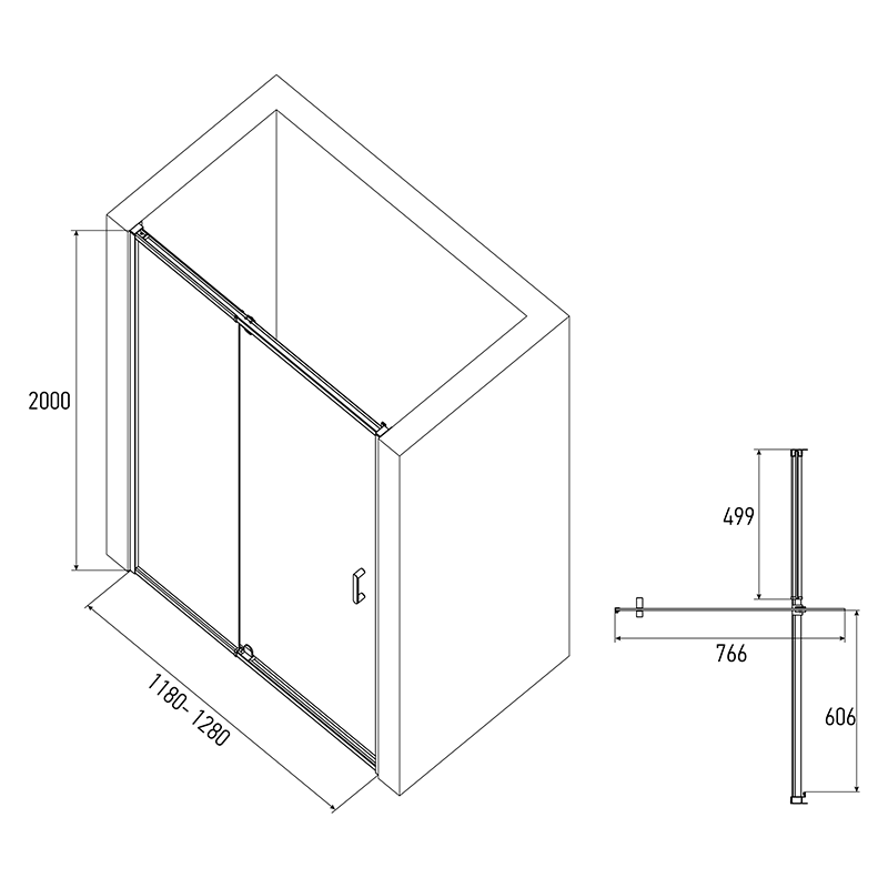 Душевая дверь Alex Baitler AB78C120 120 см  распашная, матовое стекло, сатин от магазина Vanna-Vanna.ru!