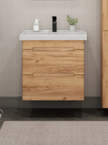 Тумба подвесная SanStar Diva 60 с раковиной Фест 60, Gold Craft