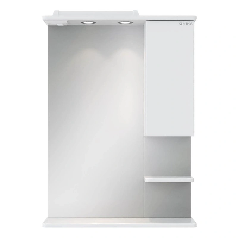 Зеркало со шкафчиком Onika Элита 60.01 R свет, белый от магазина Vanna-Vanna.ru!