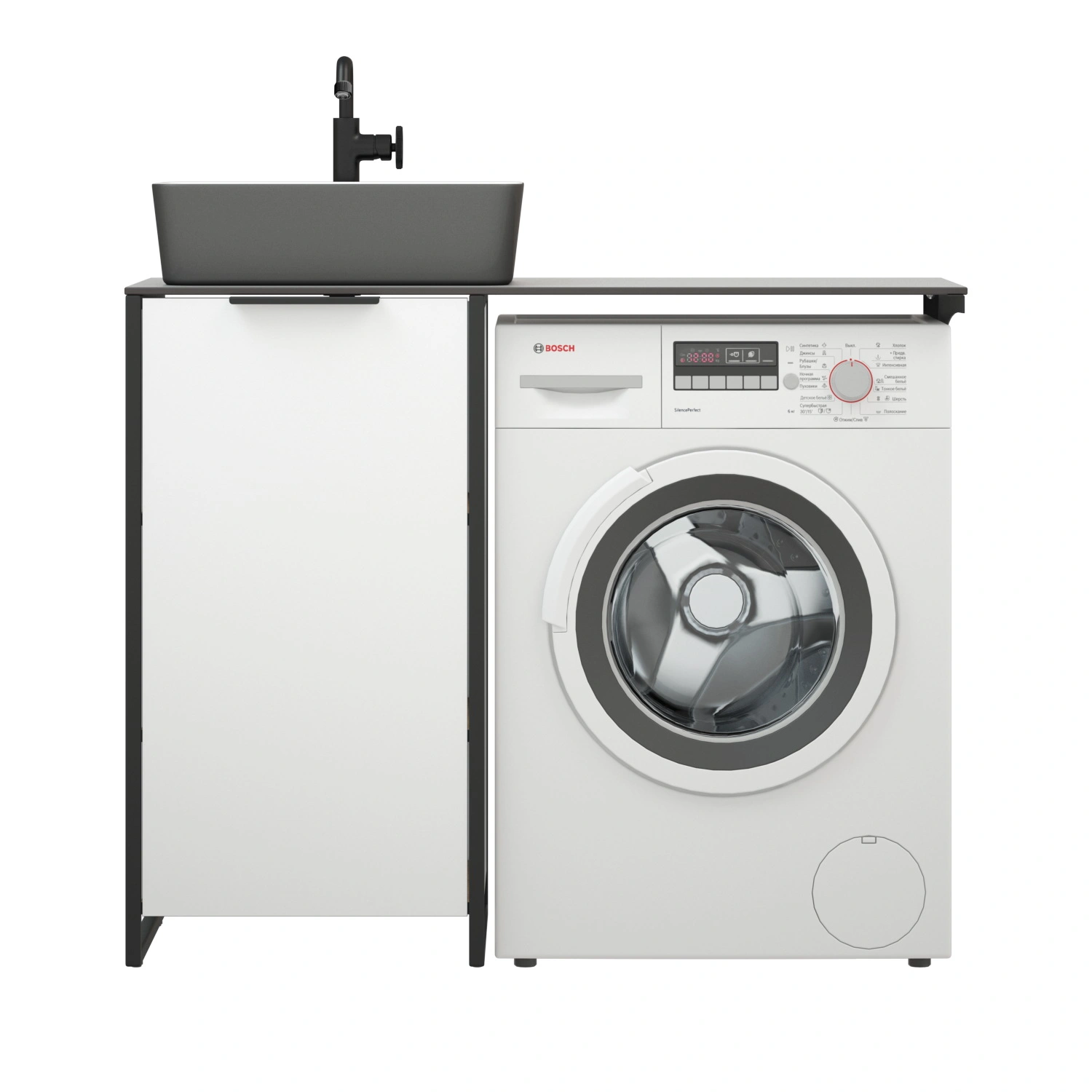 Тумба напольная Corozo Гера 110 D с раковиной Мадлен 110 L, белый, (разборная) от магазина Vanna-Vanna.ru!