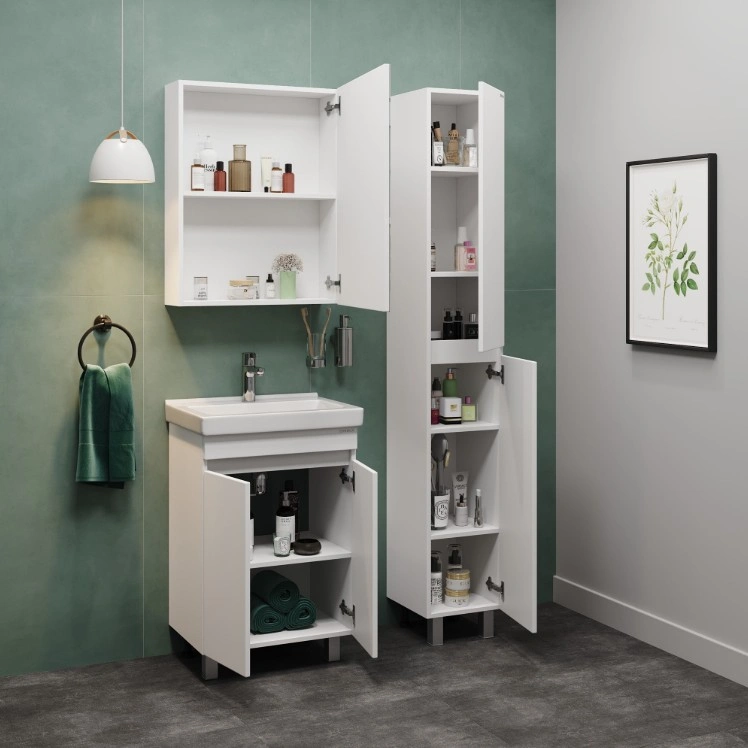 Тумба с раковиной Onika Милтон Квадро 55 напольная, белый, (разборная) от магазина Vanna-Vanna.ru!