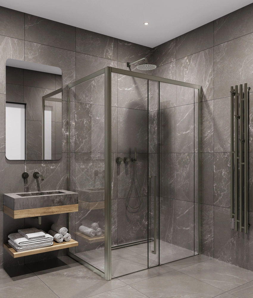 Душевой уголок Timo TDSS-150/13C-8L + TSS-1000/13C-8, 150x100 см, профиль никель, стекло прозрачное от магазина Vanna-Vanna.ru!