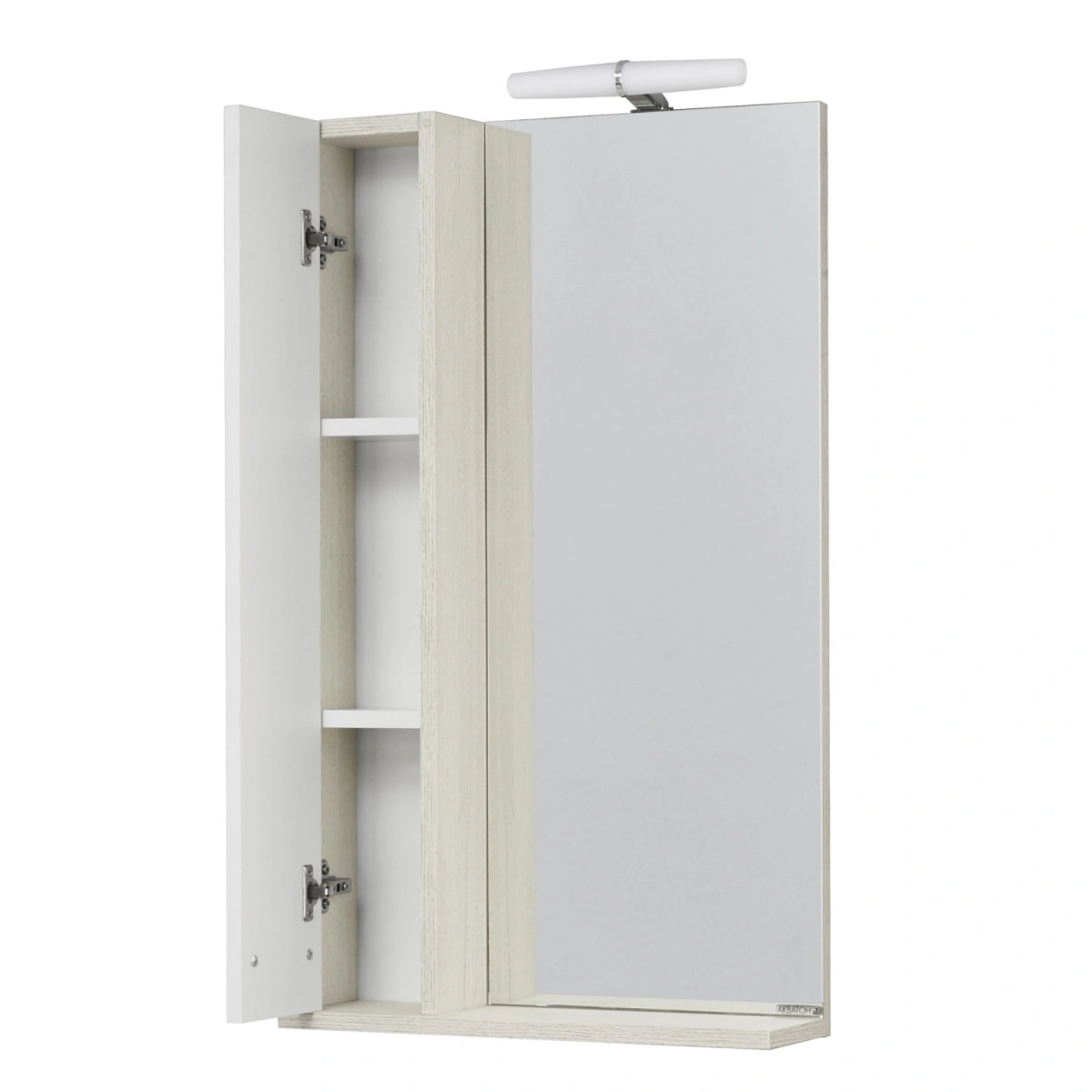 Зеркало со шкафчиком Aquaton Бекка 50 L, свет, белый/дуб сомерсет от магазина Vanna-Vanna.ru!