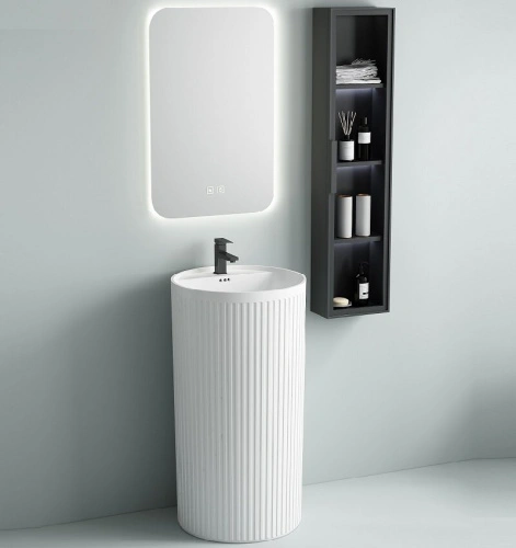 Раковина SantiLine SL-4025 напольная, моноблок, белая