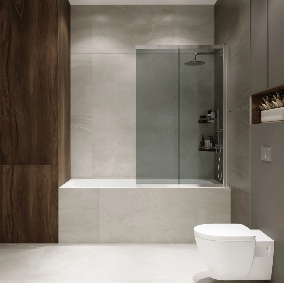 Шторка на ванну слайдер Terminus Ното 01 1500х900 профиль хром, тонированная от магазина Vanna-Vanna.ru!