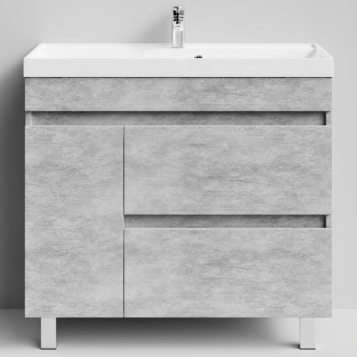 Тумба с раковиной Vod-ok Бест 90 левая дверь, напольная, Горный камень от магазина Vanna-Vanna.ru!