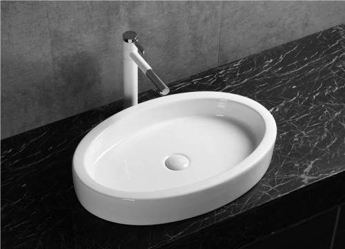 Раковина Ceruttispa CR7045 накладная, белая, овальная 630х415х100 от магазина Vanna-Vanna.ru!