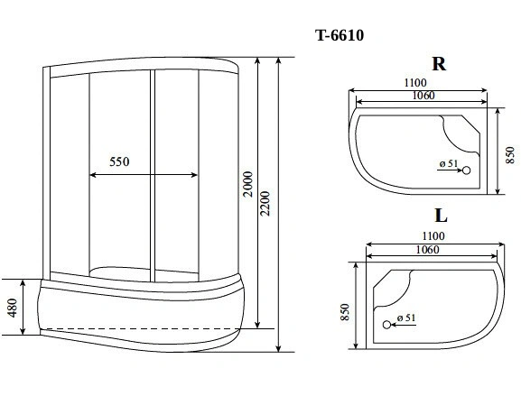 Душевая кабина Timo Standart Т-6610 Silver L 110*85*220, турецкая баня хамам от магазина Vanna-Vanna.ru!