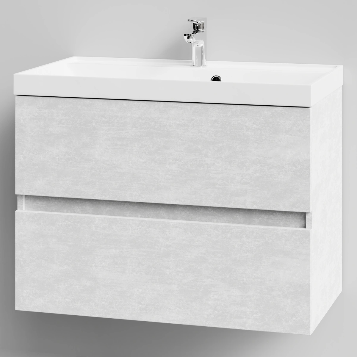 Тумба с раковиной Vod-ok Бест 80  подвесная, Белый камень от магазина Vanna-Vanna.ru!