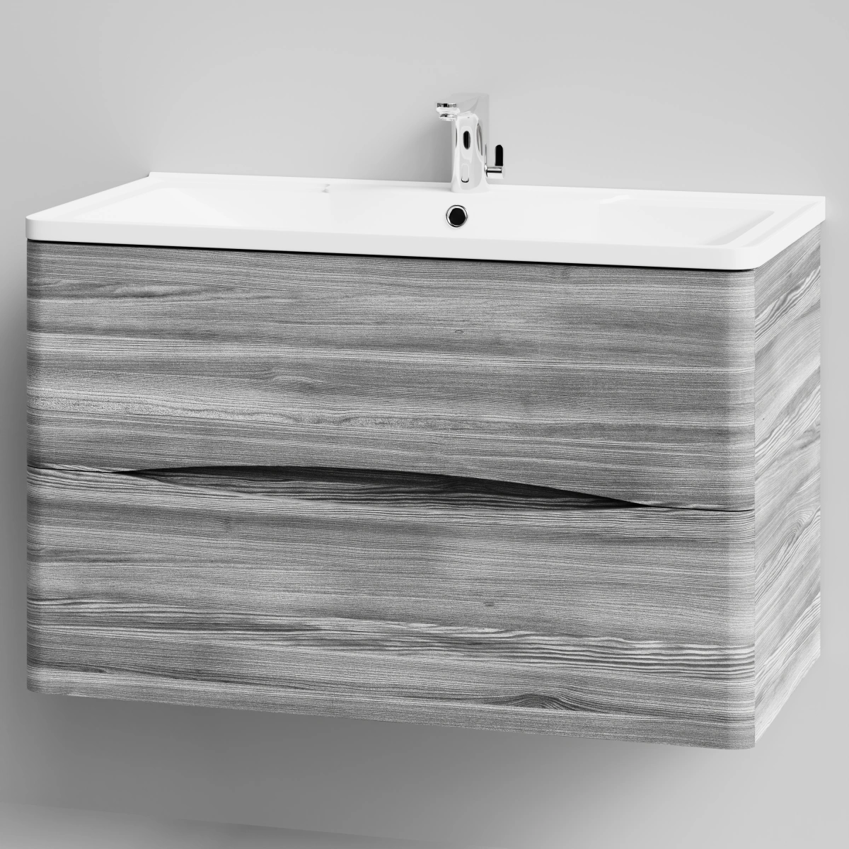 Тумба с раковиной Vod-ok Адель 90  подвесная, Лиственница структурная контрастно-серая от магазина Vanna-Vanna.ru!