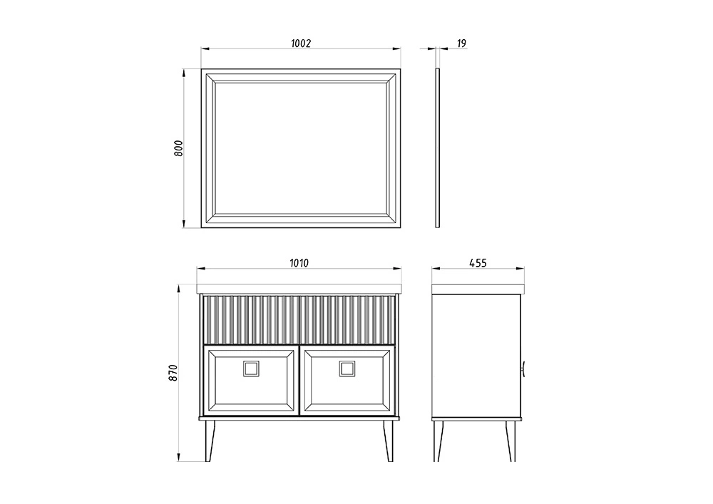 Зеркало ASB Woodline Риола 100 белый от магазина Vanna-Vanna.ru!