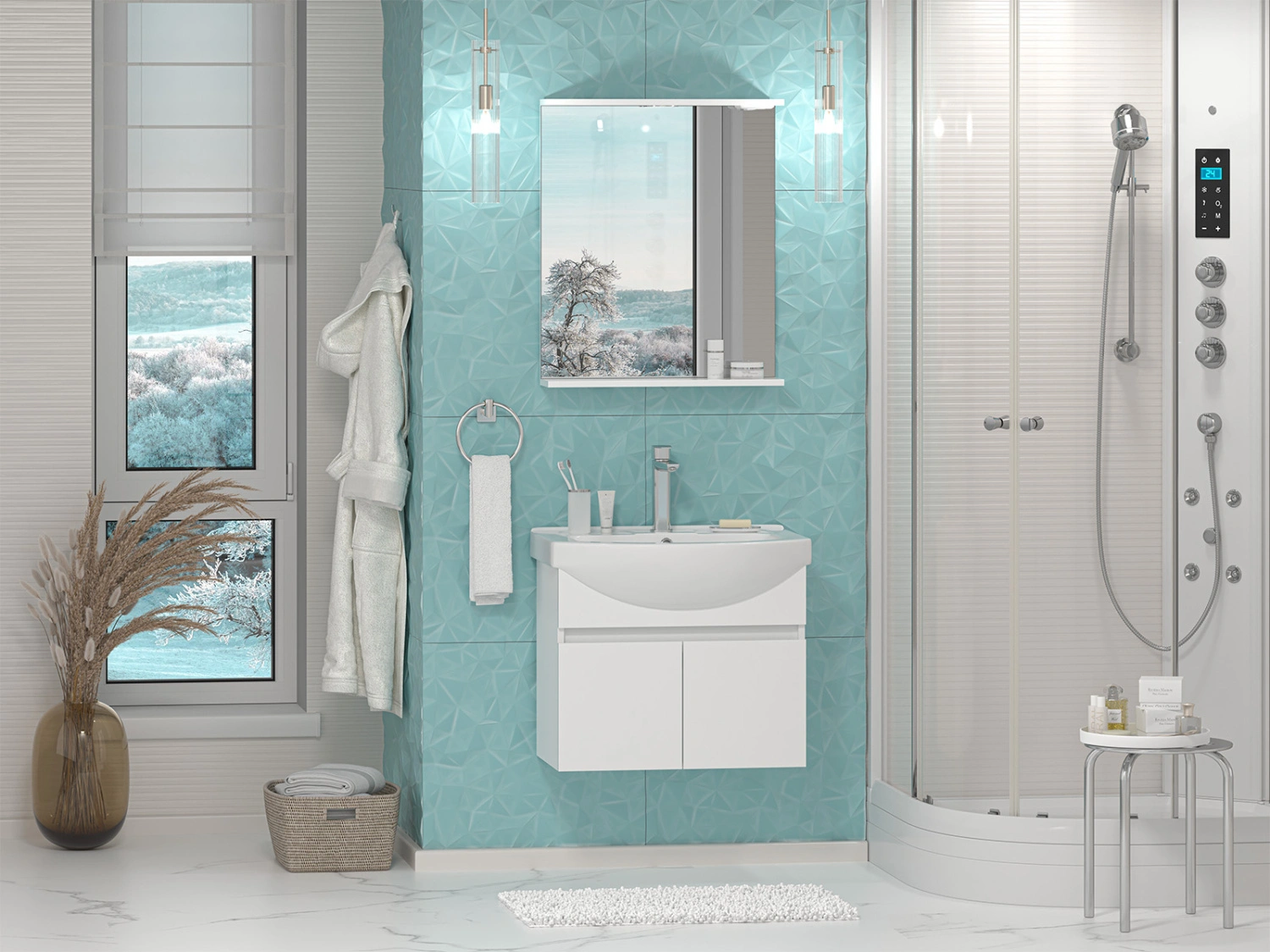 Тумба с раковиной Misty Монро 65 подвесная, белый от магазина Vanna-Vanna.ru!