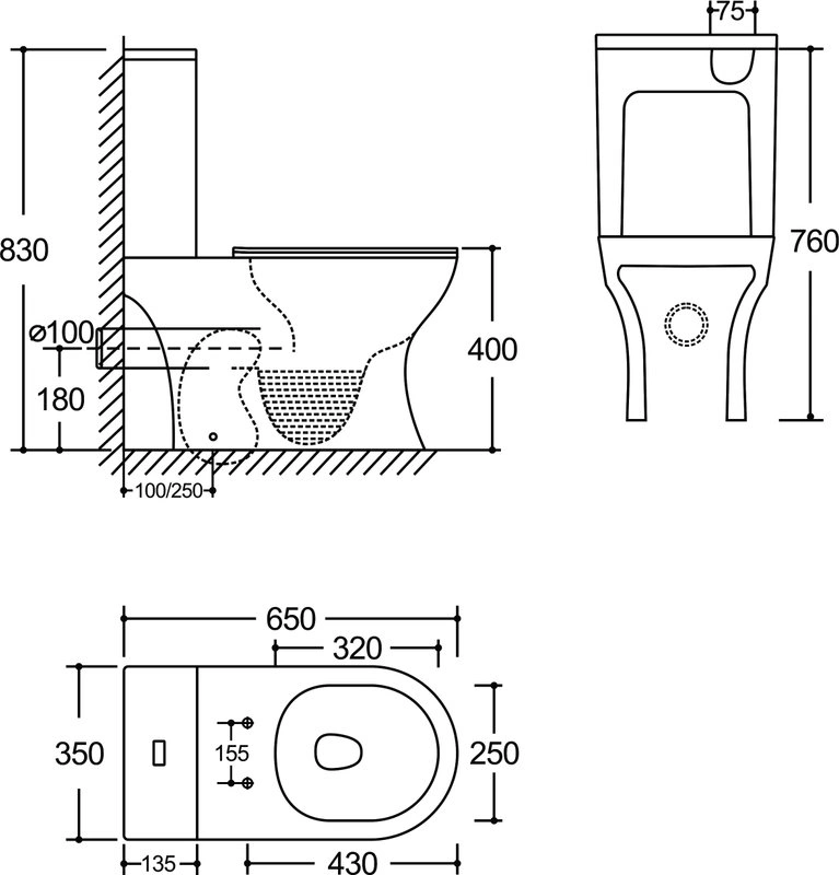 Унитаз SantiLine SL-5044 напольный, безободковый, белый от магазина Vanna-Vanna.ru!