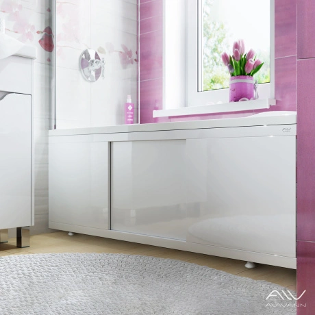 Экран под ванну Alavann Crystal 180 раздвижной белый