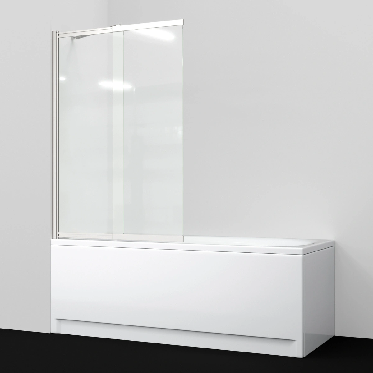 Стеклянная шторка WasserKraft Tauber 64S02-100F с фиксатором, профиль никель от магазина Vanna-Vanna.ru!
