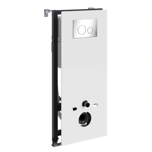 Инсталляция WasserKraft Abens 20TLT.010.ME.WH.CH02 для подвесного унитаза, с кнопкой от магазина Vanna-Vanna.ru!