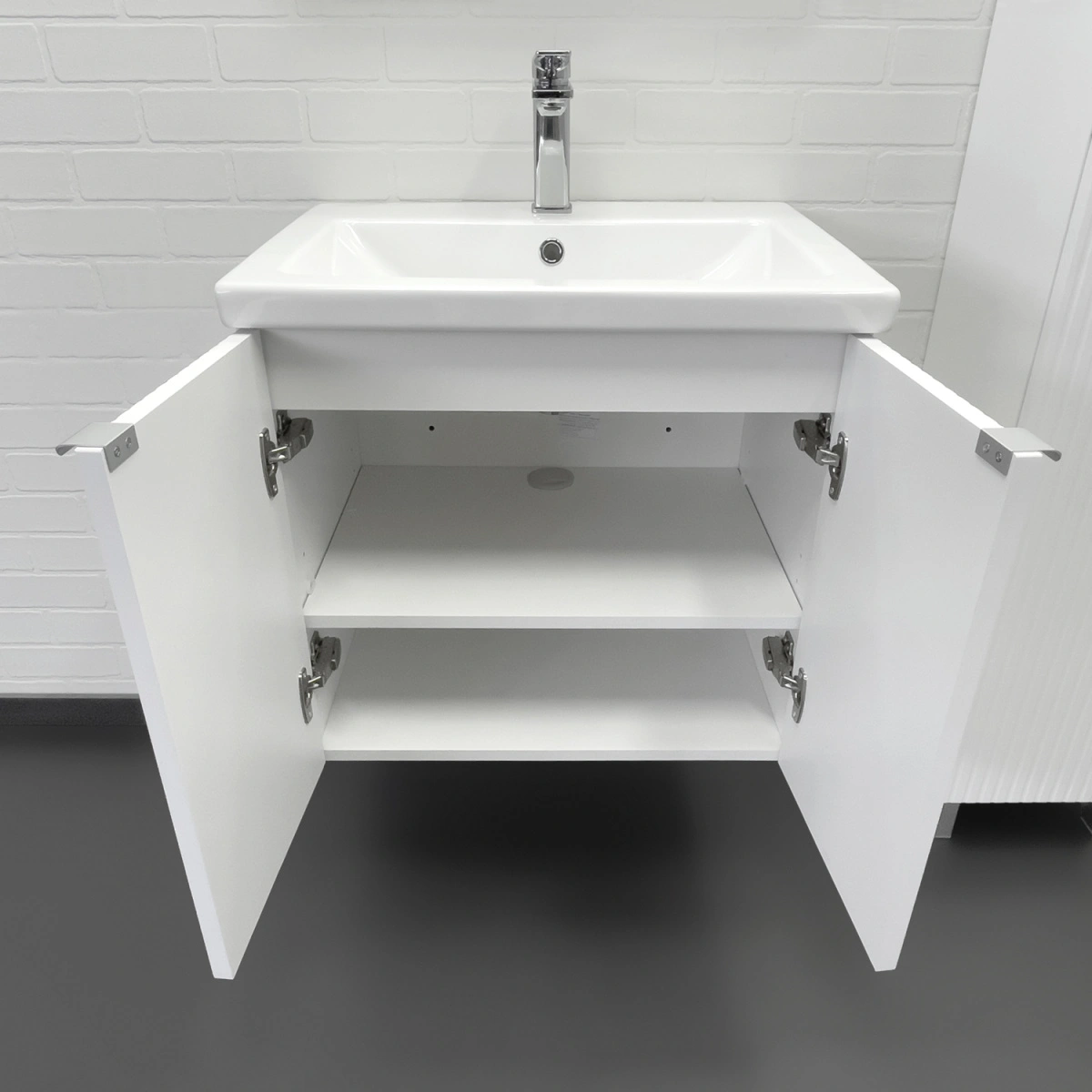 Тумба подвесная Comforty Лима-60П белый матовый с раковиной Комо 60 от магазина Vanna-Vanna.ru!