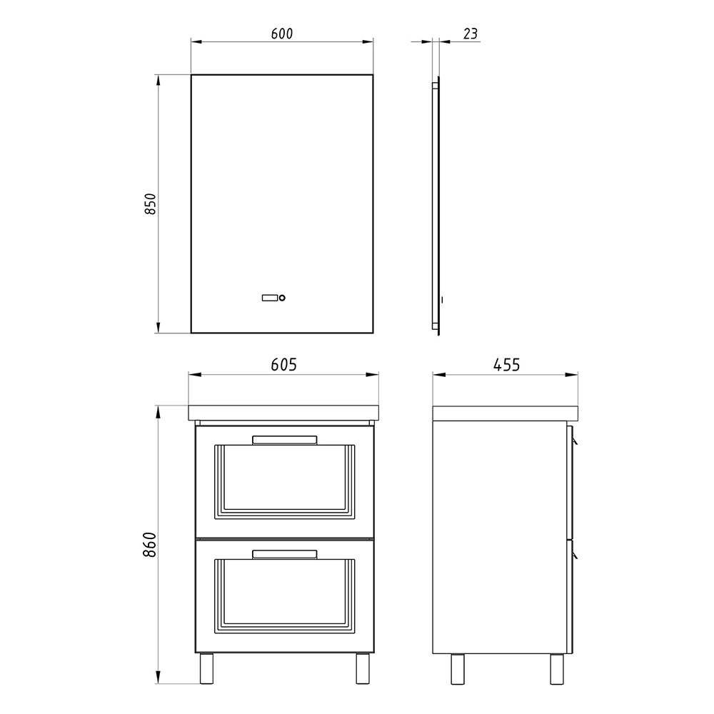 Мебель для ванной Асб-мебель София 60 комплект, напольный, белый от магазина Vanna-Vanna.ru!