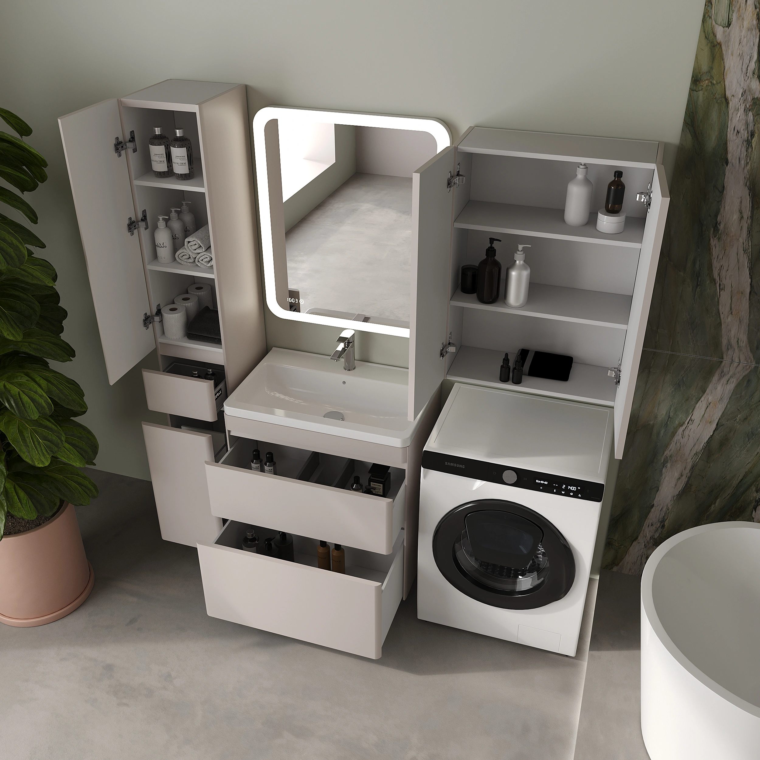 Тумба подвесная Style Line Атлантика 70, карамель, с раковиной Атлантик 70 от магазина Vanna-Vanna.ru!