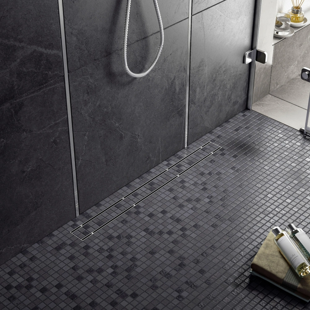 Душевой лоток TIMO Drain System 700 с двусторонней панелью "plate" под плитку, Сатин от магазина Vanna-Vanna.ru!