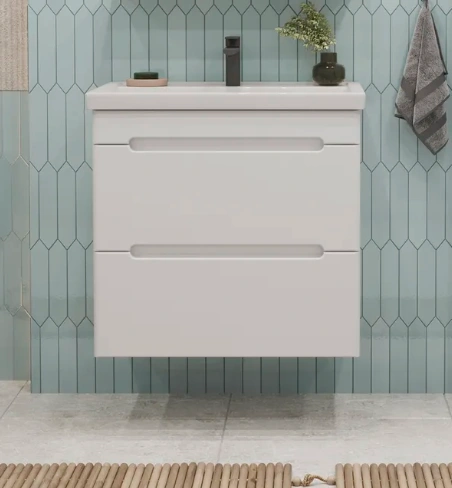 Тумба подвесная SanStar Адель 80 с раковиной Como 80, белая