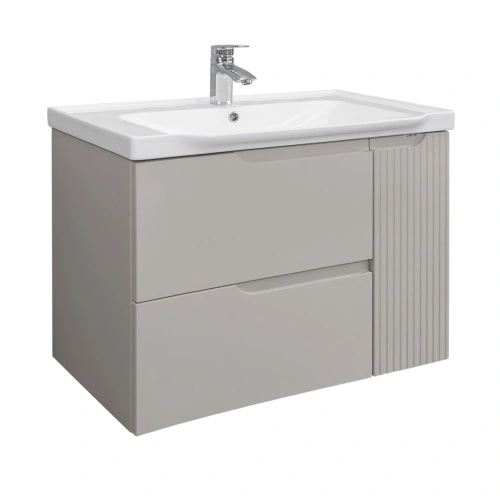 Тумба подвесная Comforty Сидней-80 серый шелк с раковиной CF188057-80 от магазина Vanna-Vanna.ru!