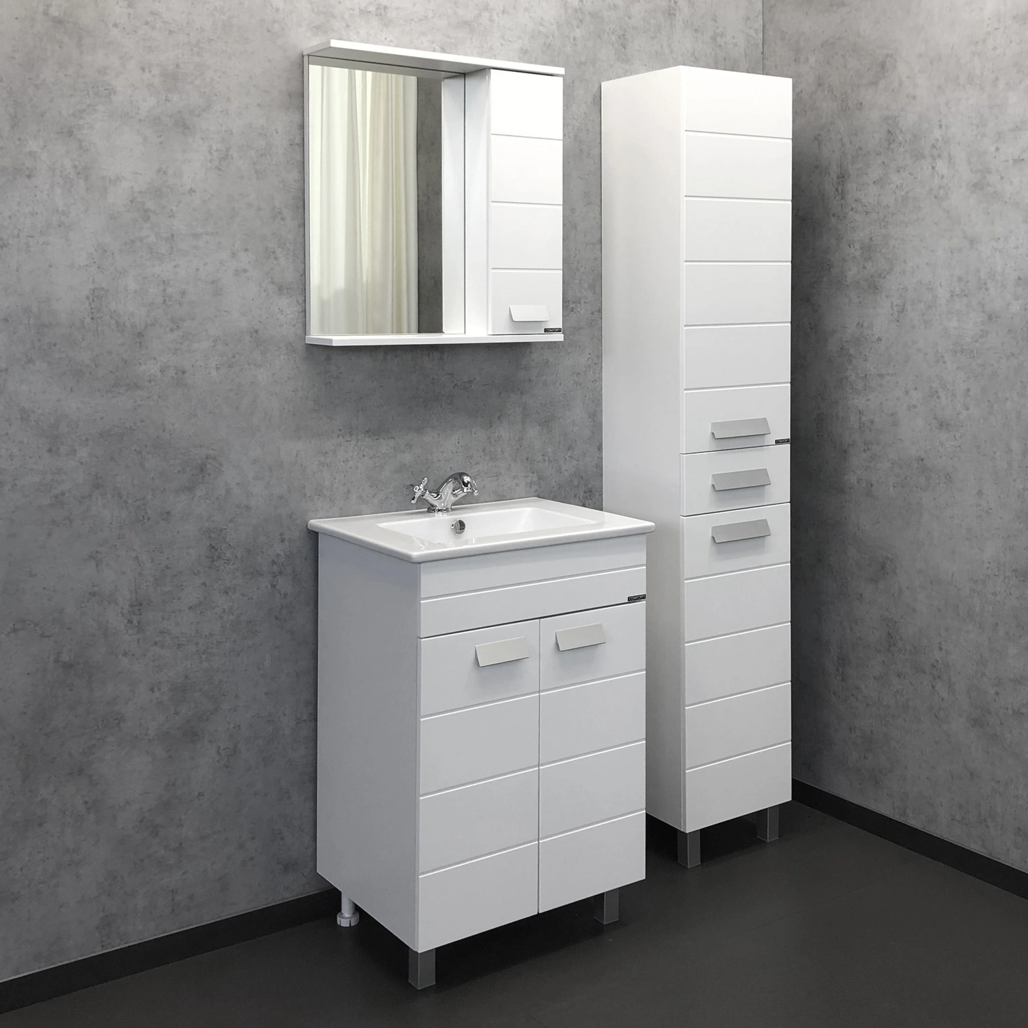 Зеркало-шкаф Comforty Модена М-60 белое матовое от магазина Vanna-Vanna.ru!