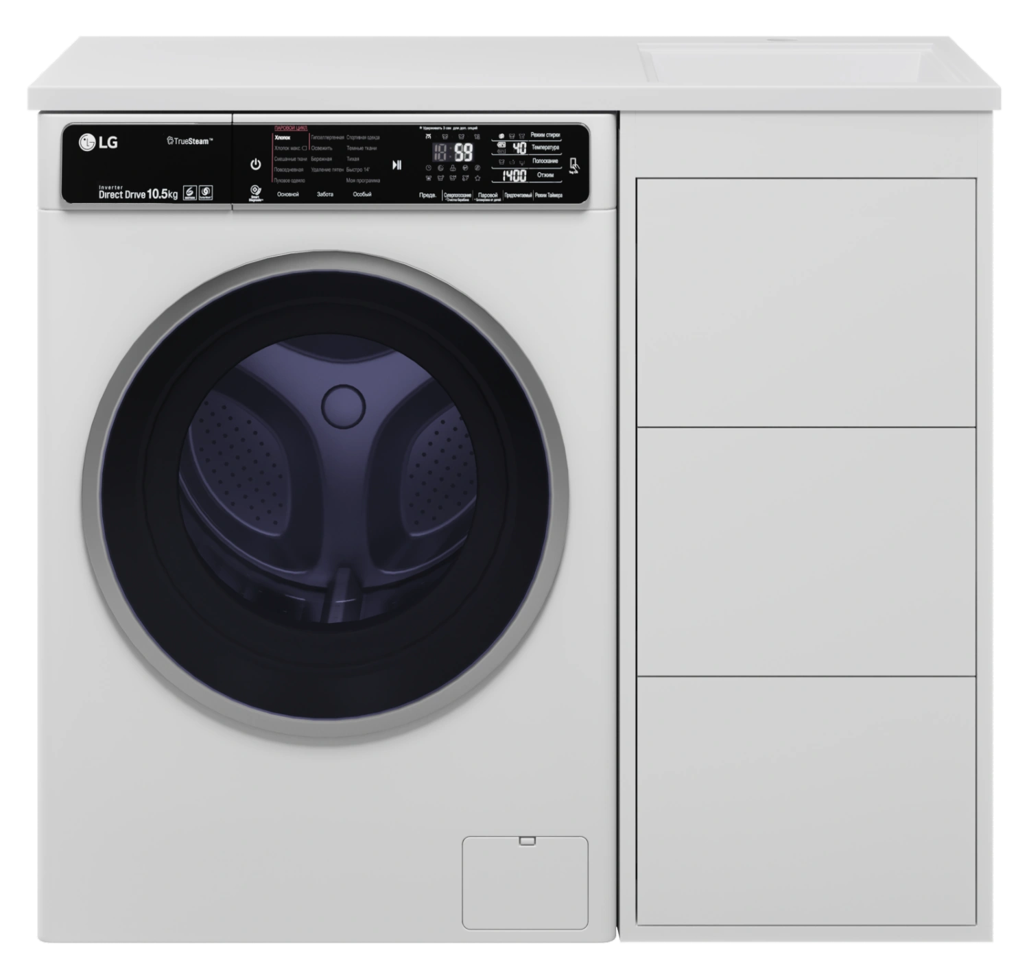 Тумба с раковиной Brevita Grafit 40 под стиральную машину, с раковиной Misty Гавана 100 L, белый от магазина Vanna-Vanna.ru!