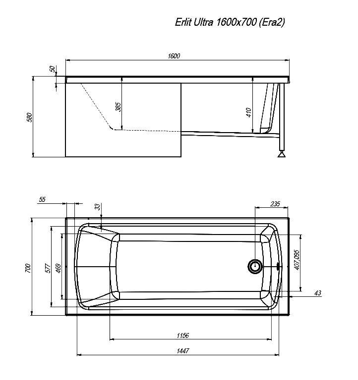 Ванна акриловая Erlit Ultra 160x70 от магазина Vanna-Vanna.ru!