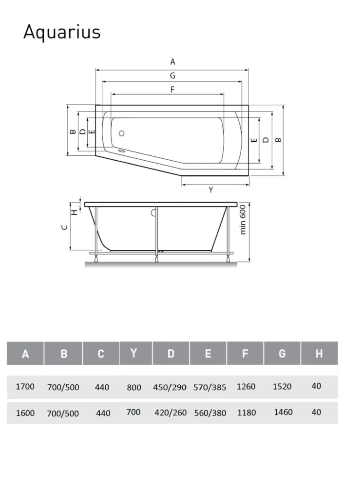 Ванна акриловая Relisan Aquarius 170х70х50 R от магазина Vanna-Vanna.ru!