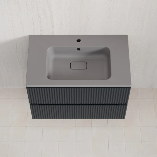 Тумба Style Line Марокко 80 подвесная, с раковиной серый шелк, графит от магазина Vanna-Vanna.ru!