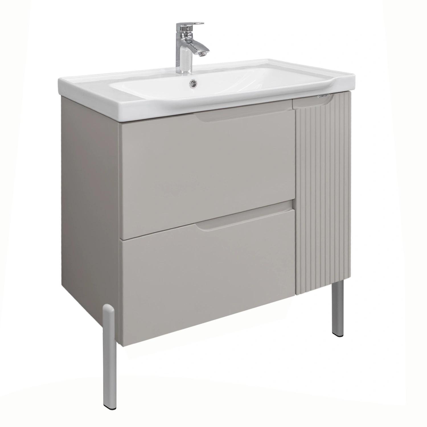 Тумба подвесная Comforty Сидней-80 серый шелк с раковиной CF188057-80 от магазина Vanna-Vanna.ru!