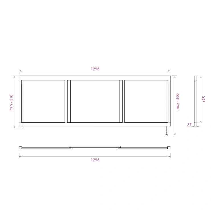 Экран под ванну Onika Одио 130 раздвижной белый от магазина Vanna-Vanna.ru!