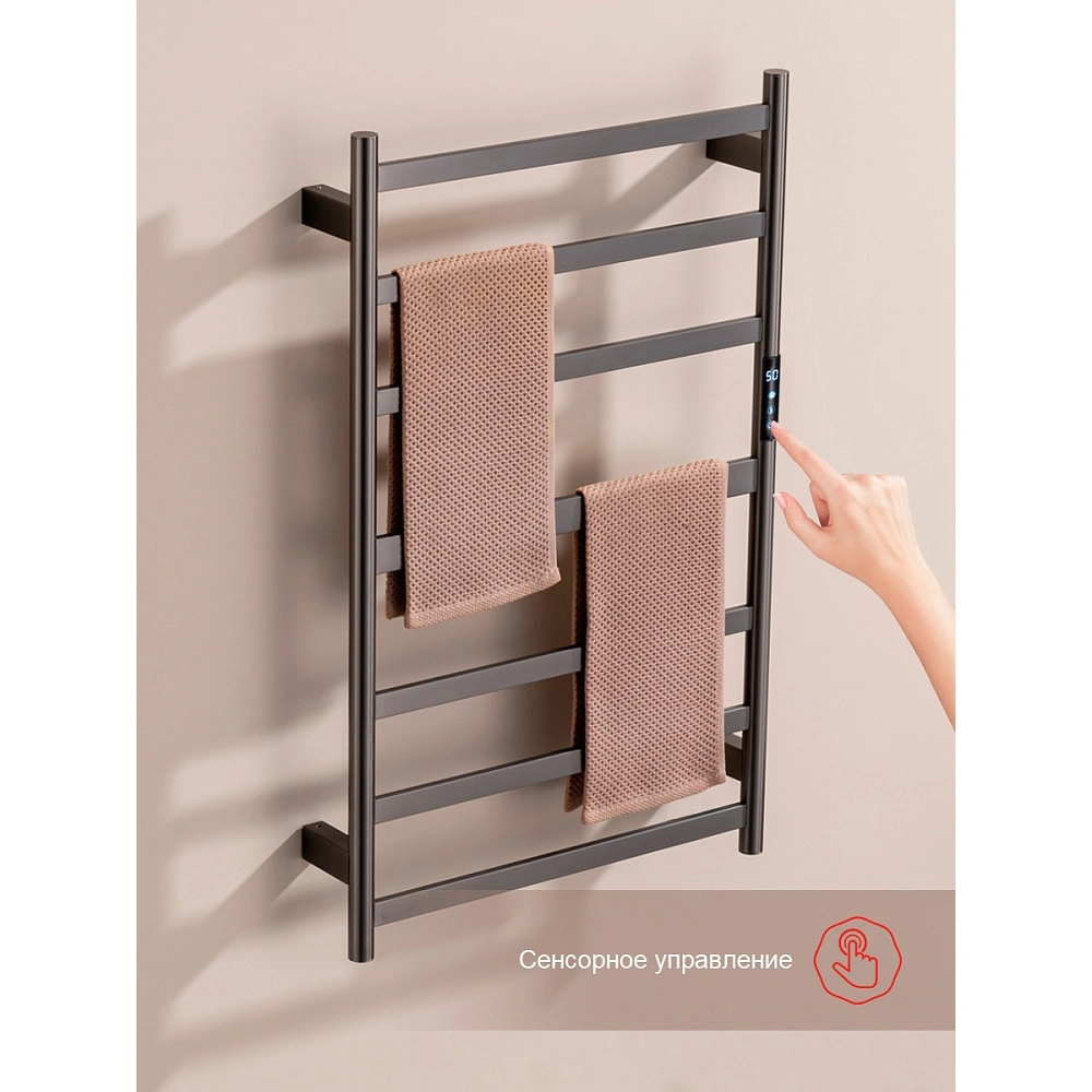 Полотенцесушитель электрический RAGLO R350.06.09 сенсорный с терморегулятором, графит от магазина Vanna-Vanna.ru!