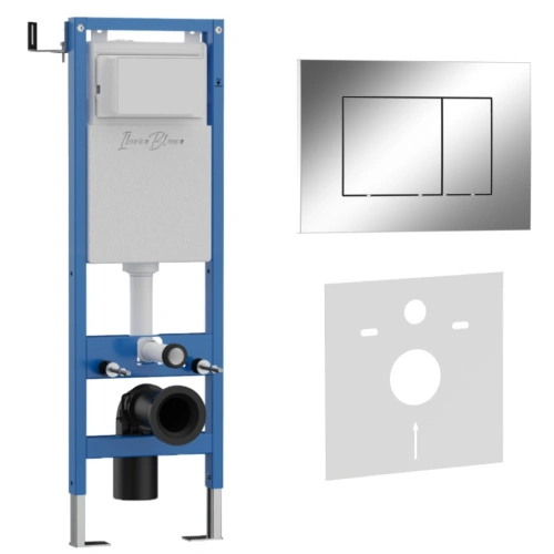 Комплект 2в1 IBERICA BLANCA инсталляция SILENCIO MINI, кнопка смыва ESTI-S хром глянцевый (IB.001M.852) от магазина Vanna-Vanna.ru!