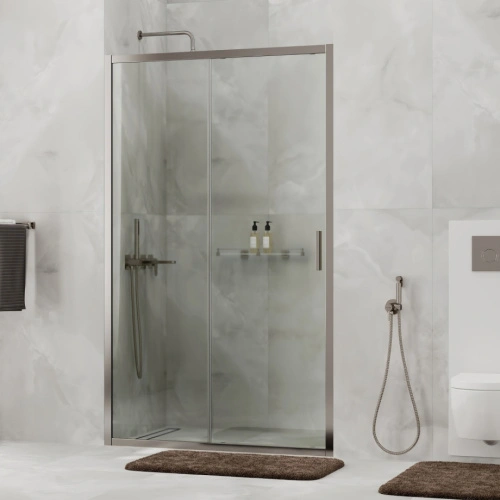Душевая дверь Wasserkraft Tauber 64S13 в нишу, раздвижная, прозрачное стекло, никель от магазина Vanna-Vanna.ru!