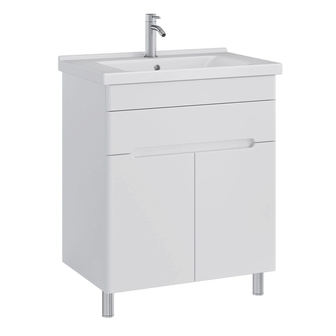 Тумба напольная SanStar Модена 70 с раковиной Фостер 70, белая от магазина Vanna-Vanna.ru!