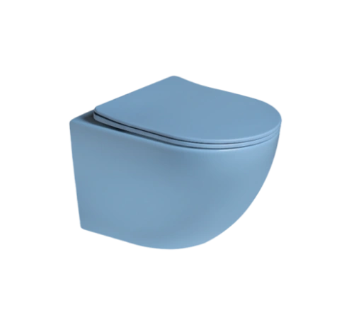 Унитаз SantiLine SL-5005T-BL подвесной, с микролифтом, голубой матовый от магазина Vanna-Vanna.ru!