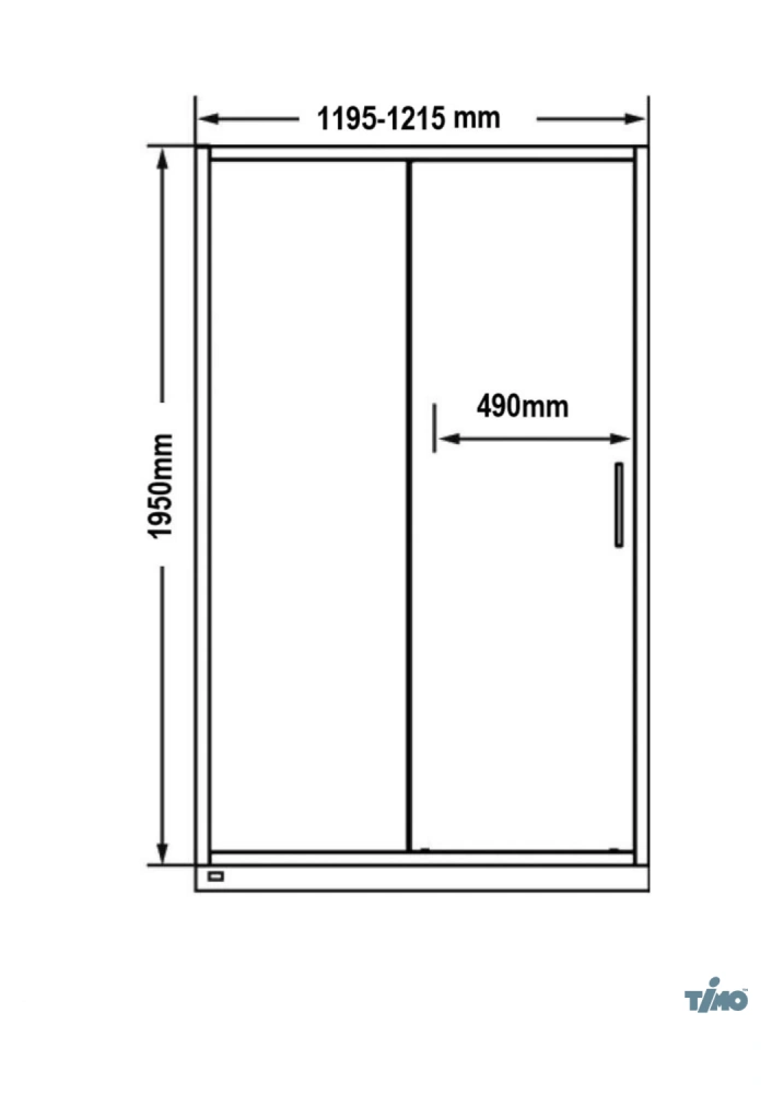 Душевая дверь Timo TD-120/03GR-6 в нишу, раздвижная, графит стекло, черный от магазина Vanna-Vanna.ru!