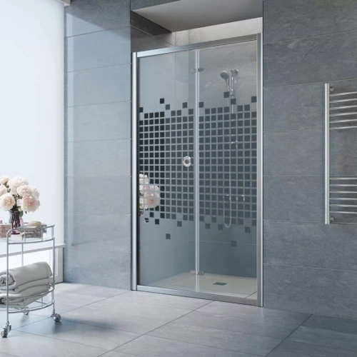 Душевая дверь Ceruttispa BELLA D91 в нишу, складная, прозрачное стекло, хром от магазина Vanna-Vanna.ru!