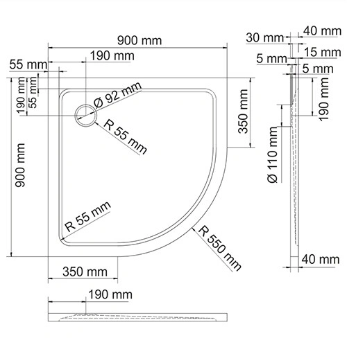 Поддон для душа WasserKRAFT Berkel 48T01 от магазина Vanna-Vanna.ru!
