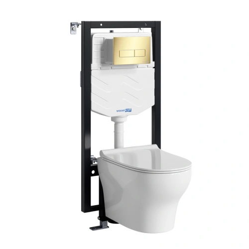 Унитаз подвесной WasserKRAFT 56TLT.010.ME.PG03.H001 с инсталляцией и кнопкой, белый от магазина Vanna-Vanna.ru!